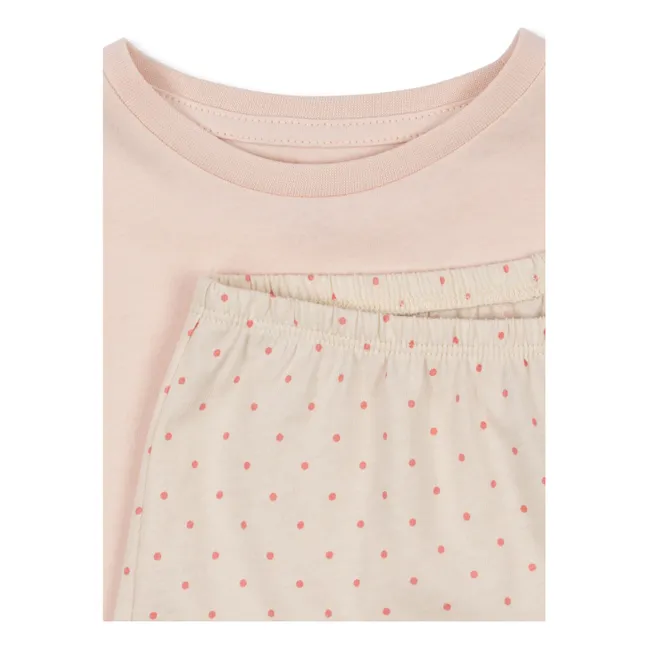 Ensemble T-shirt et Short Famo Chats Coton Bio | Rose pâle
