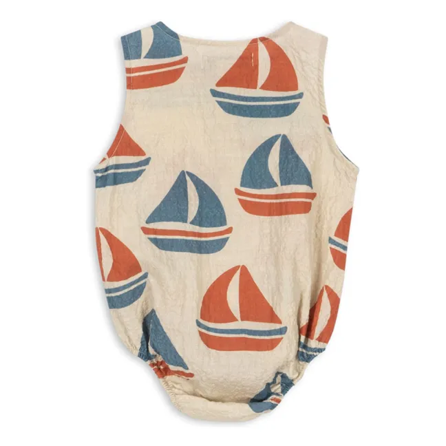 Barboteuse Elliot Bateaux Coton Bio | Beige