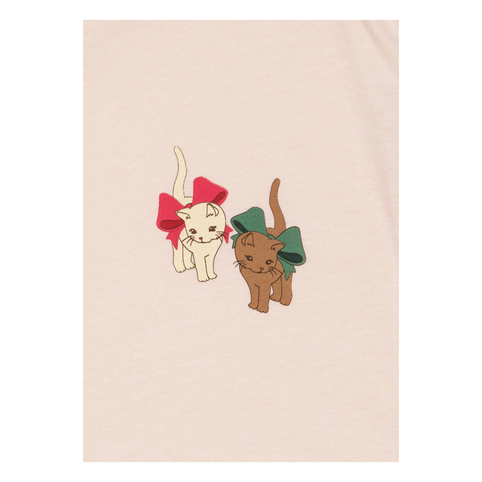 Ensemble T-shirt et Short Famo Chats Coton Bio | Rose pâle- Image produit n°2