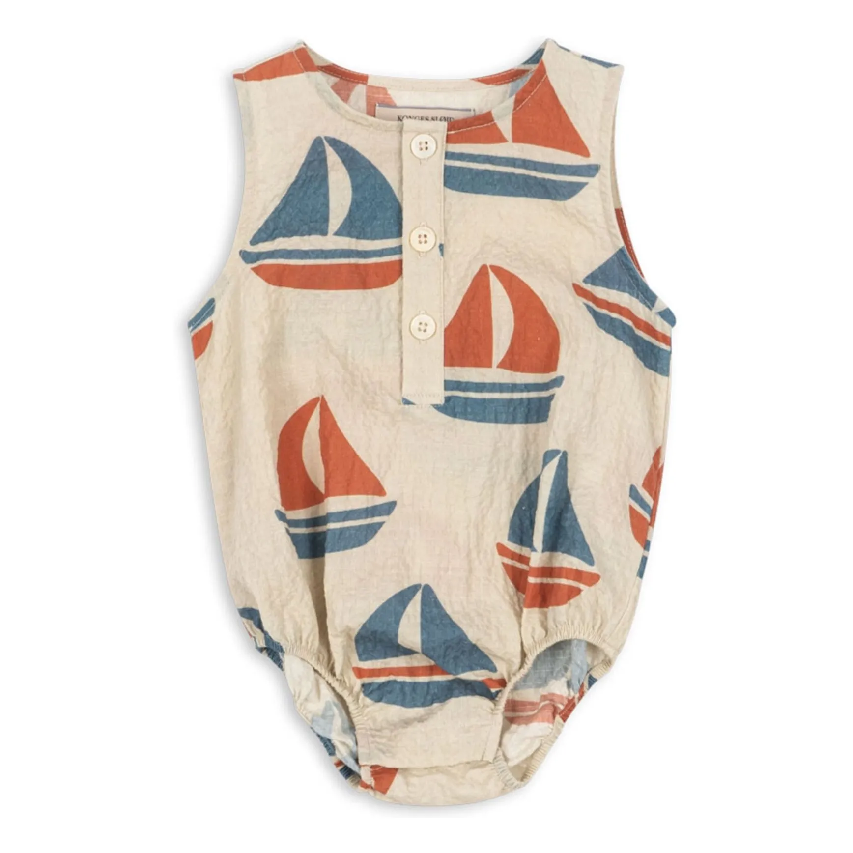Konges Sløjd Beige Elliot Bateaux Organic Cotton Romper