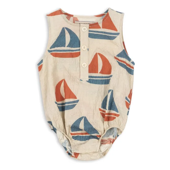 Barboteuse Elliot Bateaux Coton Bio | Beige