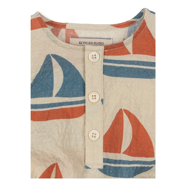 Barboteuse Elliot Bateaux Coton Bio | Beige