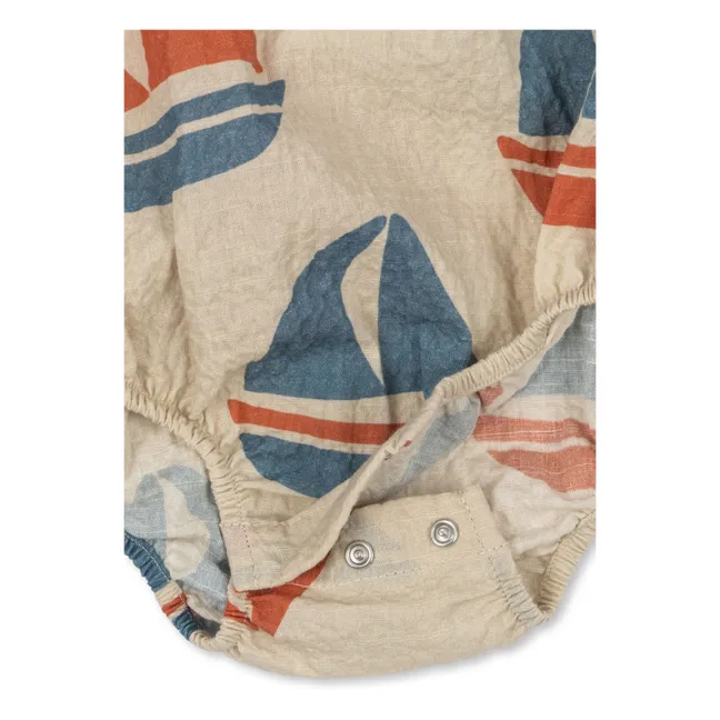 Barboteuse Elliot Bateaux Coton Bio | Beige