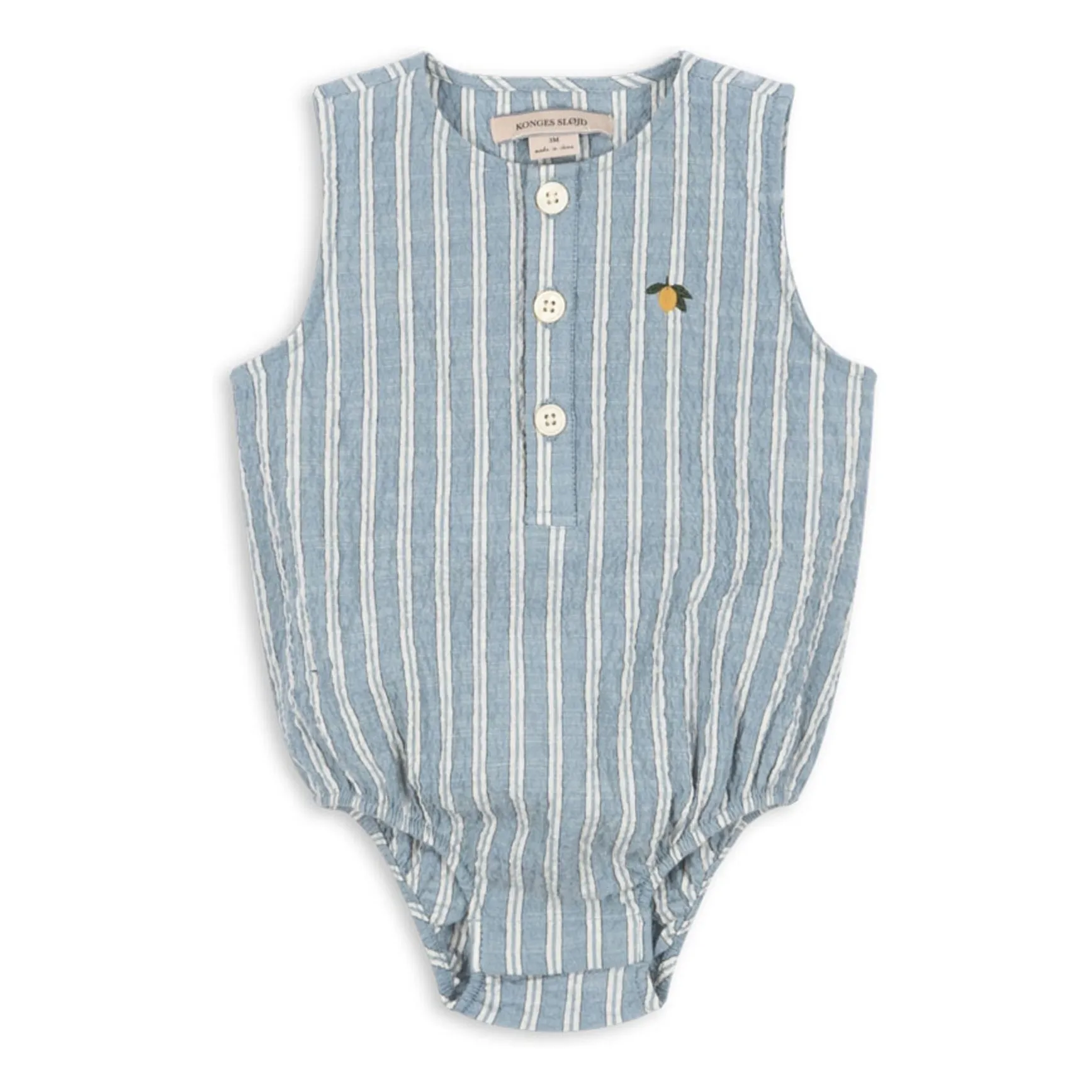 Konges Sløjd Blue Elliot Organic Cotton Striped Romper