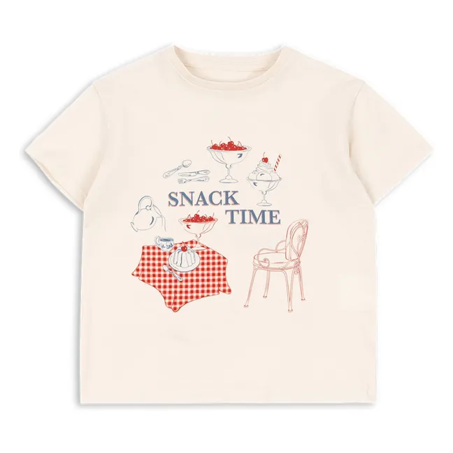 T-shirt Famo Snack Time Coton Bio | Crème