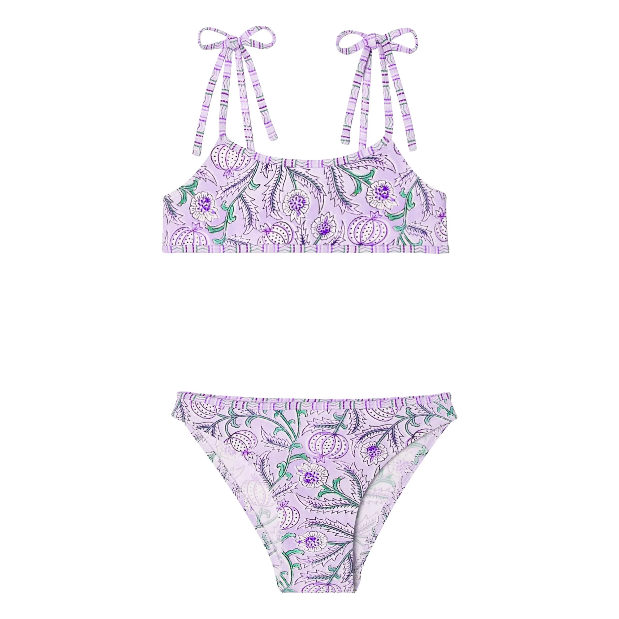 Lison Paris Lilac 2 Piece Swimsuit Poppy Floral Recycled Fibers