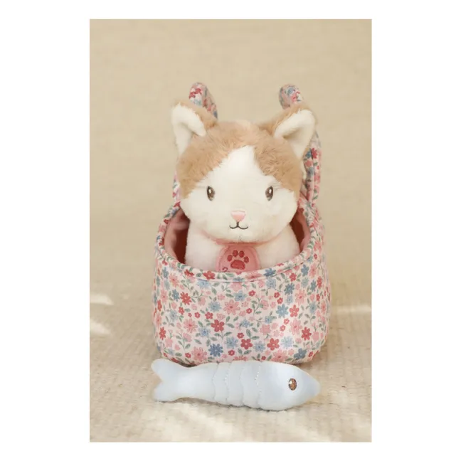 Gato de peluche con bolso | Crudo