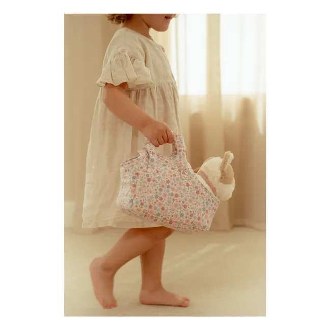 Peluche Chat avec son sac | Ecru