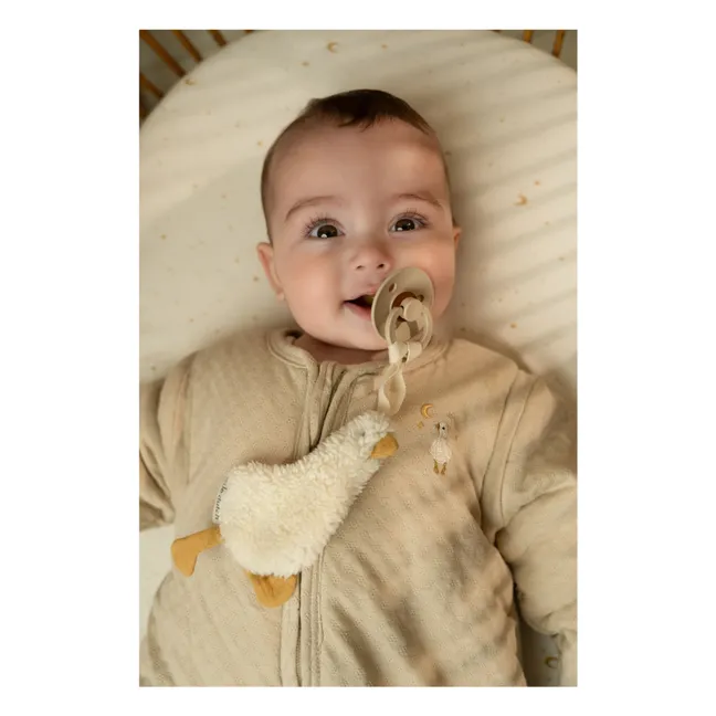 Goose pacifier clip | White