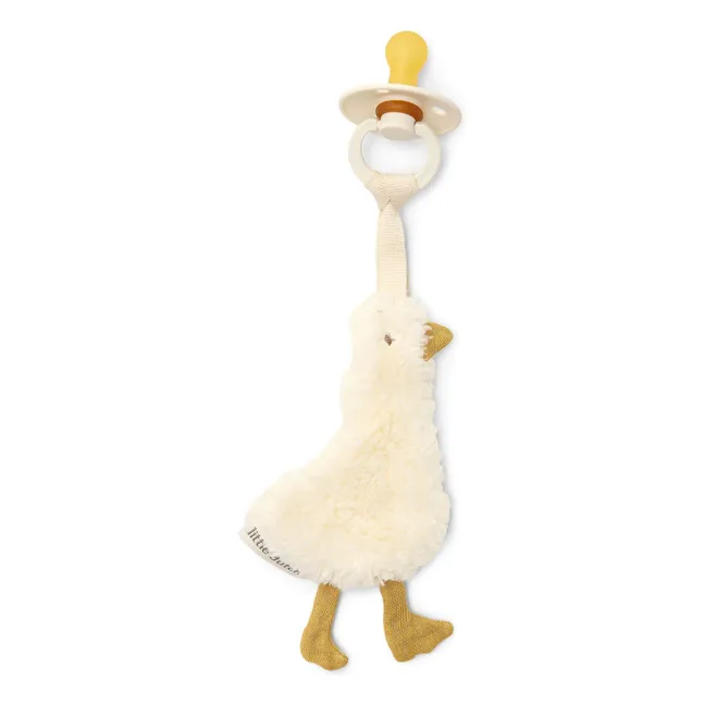 Goose pacifier clip | White