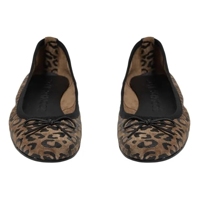 Ballerines Suede Agnessy Léopard | Marron