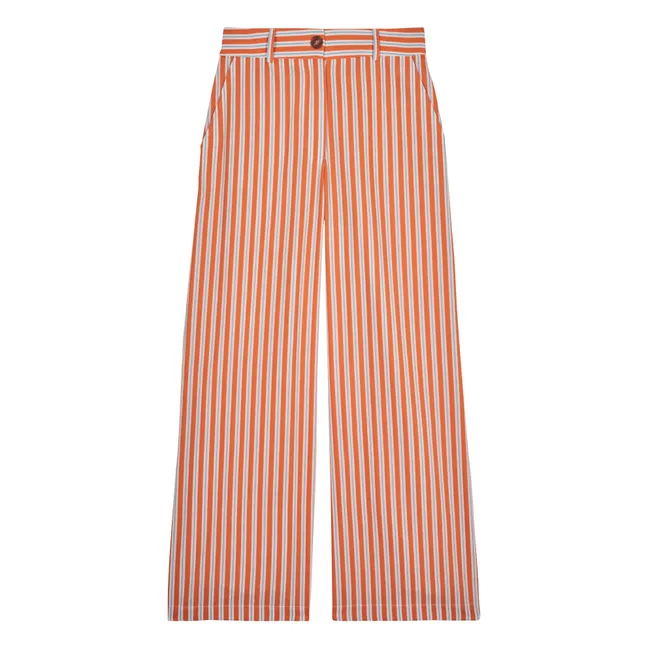 Pantalón Romeo de algodón a rayas | Naranja