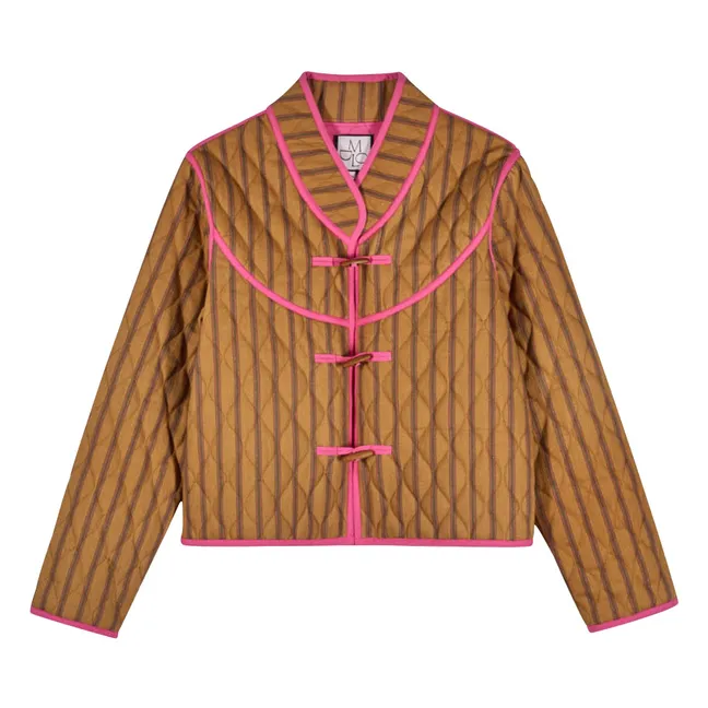 Jupiter Cotton Stripe Jacket | Mustard