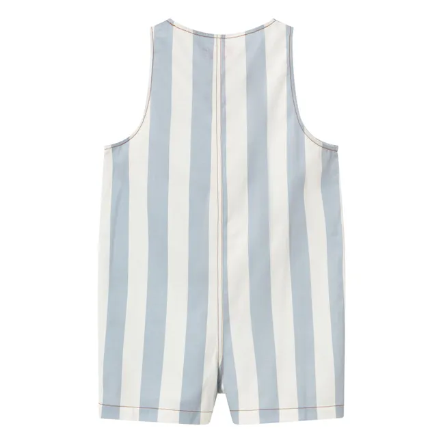 Tiny Striped Twill Playsuit | Blue