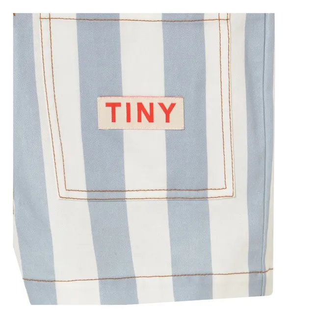 Combishort Tiny Rayée Twill | Bleu