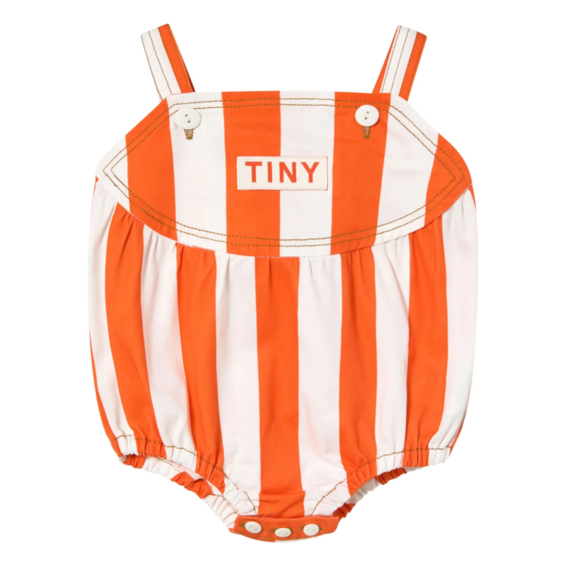 Tinycottons Red Striped Twill Romper