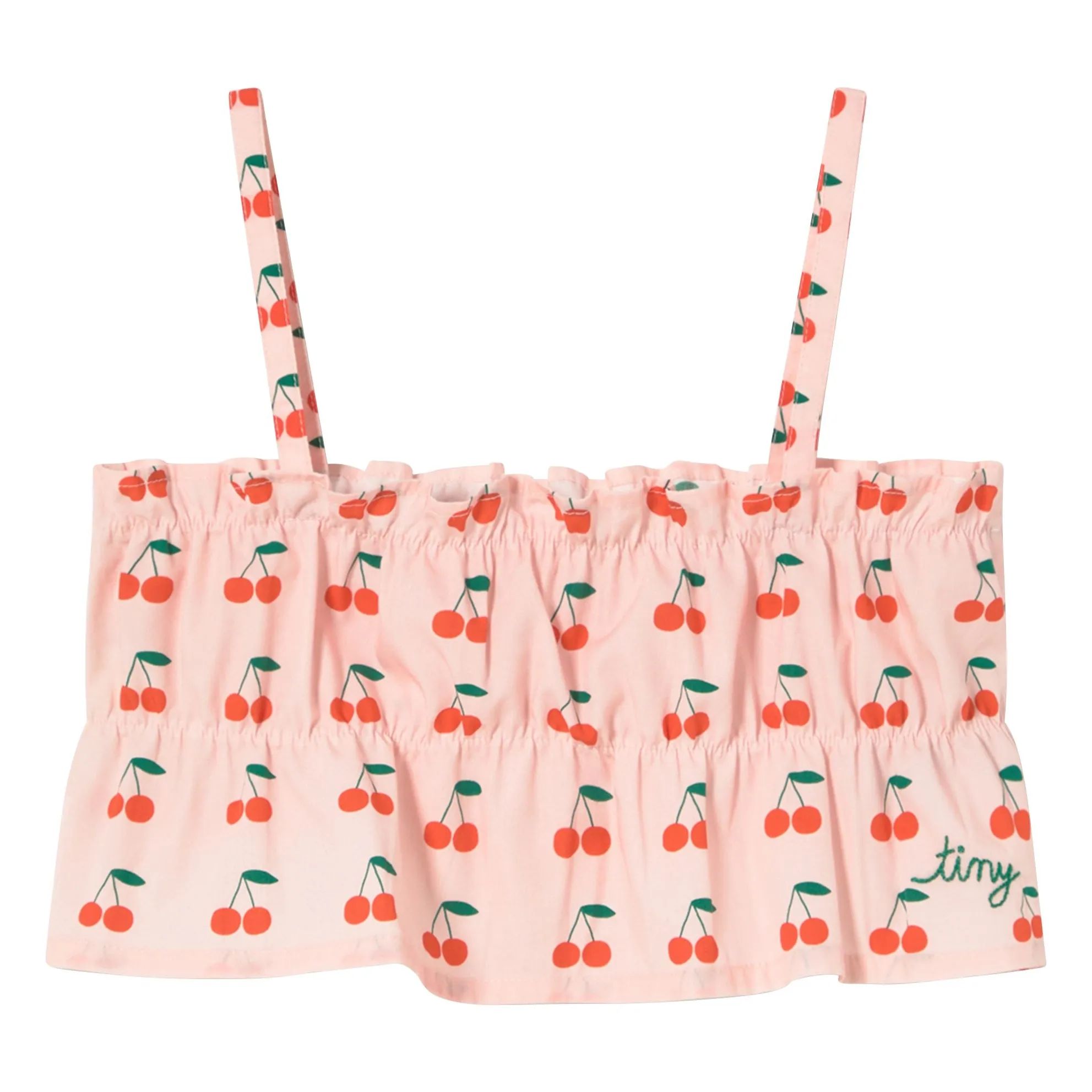 Tinycottons Pale Pink Cherry Shirred Top