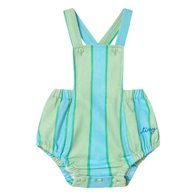 Pagliaccetto in lino a righe | Verde