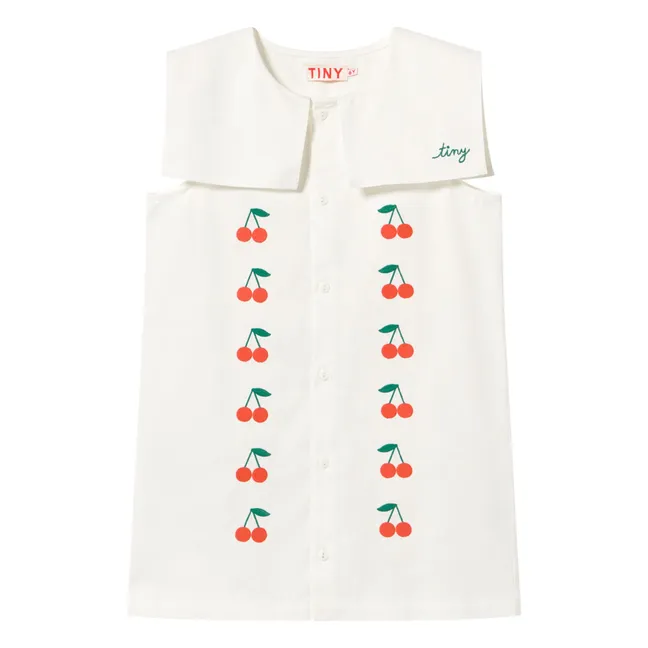Robe Col Cerises | Blanc