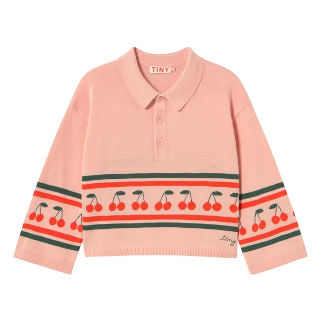 Polo-Shirt Kirschen Mesh | Rosa