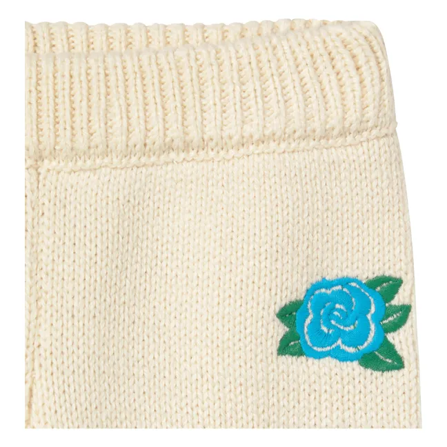 Pantalon Roses Maille | Ecru