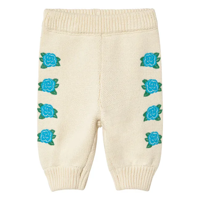 Pantalon Roses Maille | Ecru