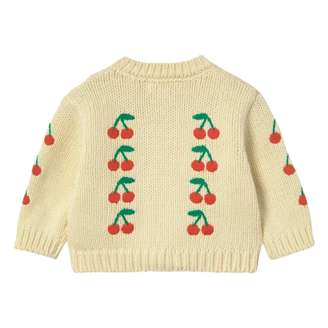 Cardigan Cerises | Jaune pâle