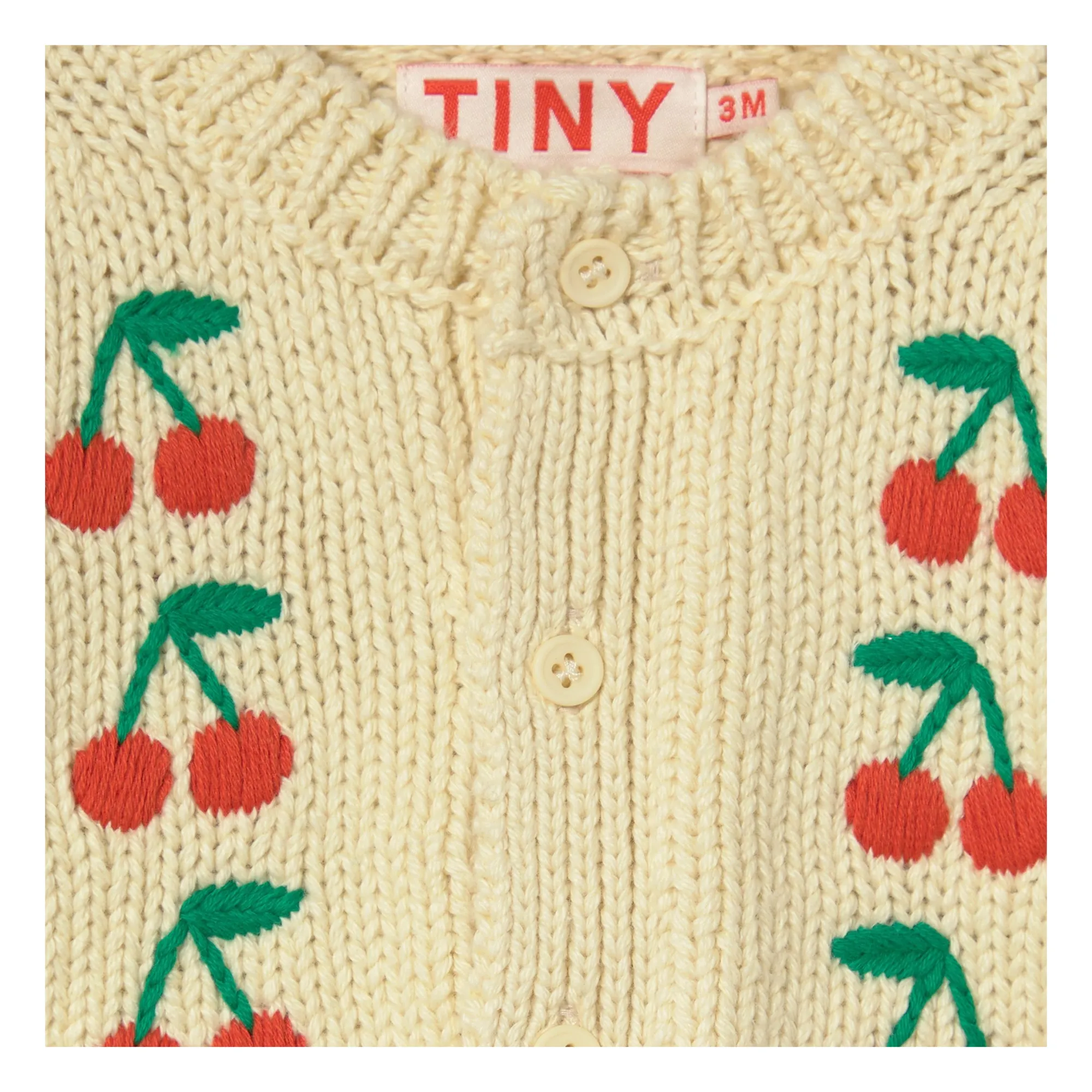 Cardigan Cerises | Jaune pâle- Image produit n°3