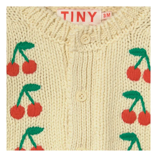 Cardigan Cerises | Jaune pâle