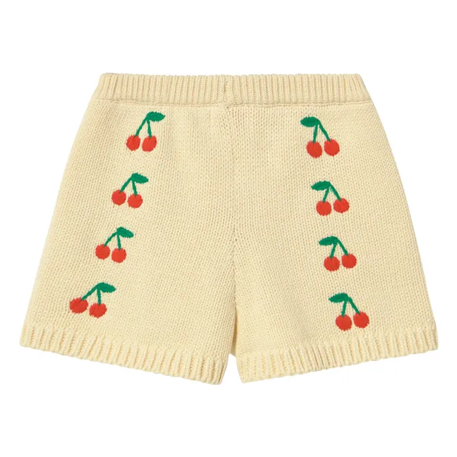Short Cerises Maille | Jaune pâle