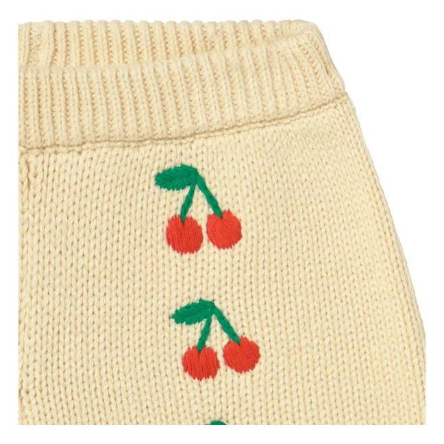 Short Cerises Maille | Jaune pâle