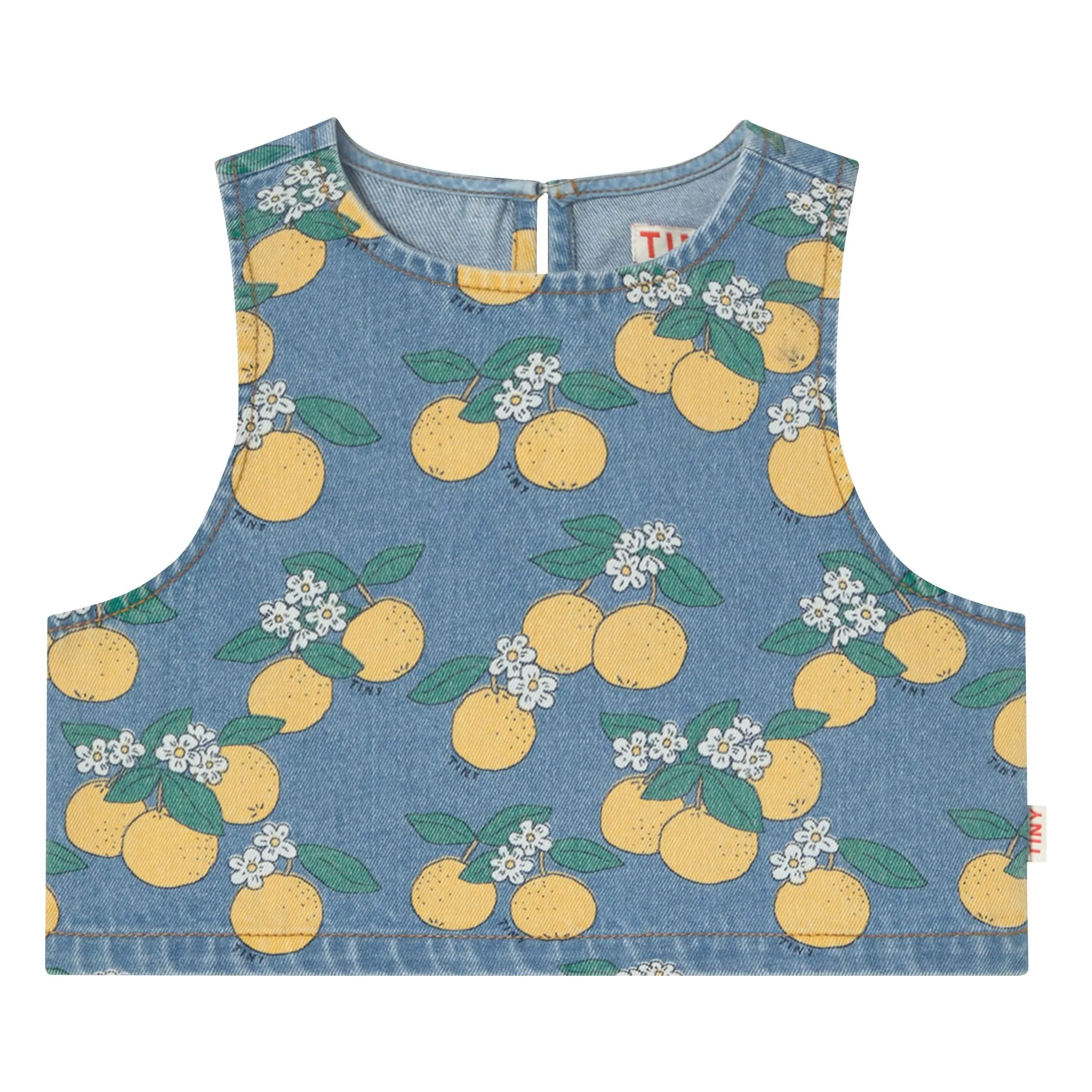 Tinycottons Blue Orange Denim Top