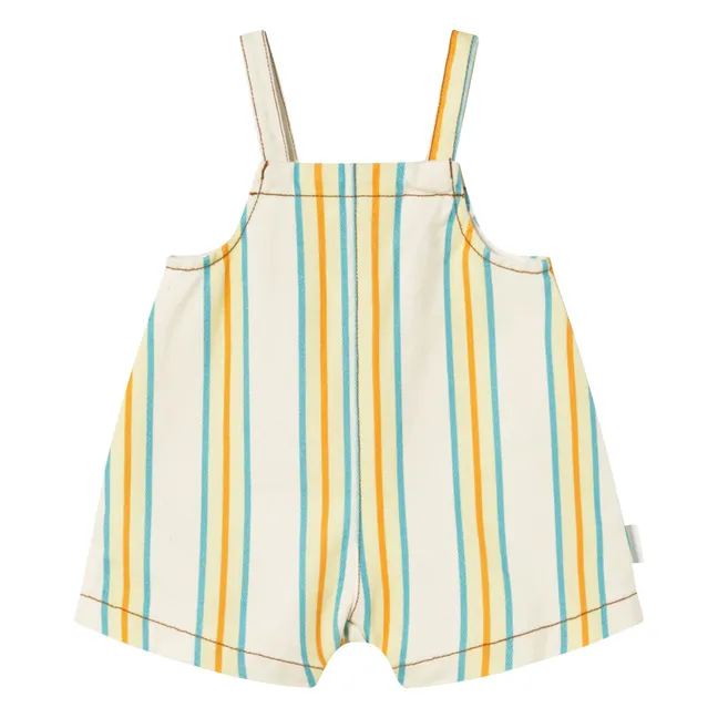 Gestreifte kurze Latzhose | Gelb