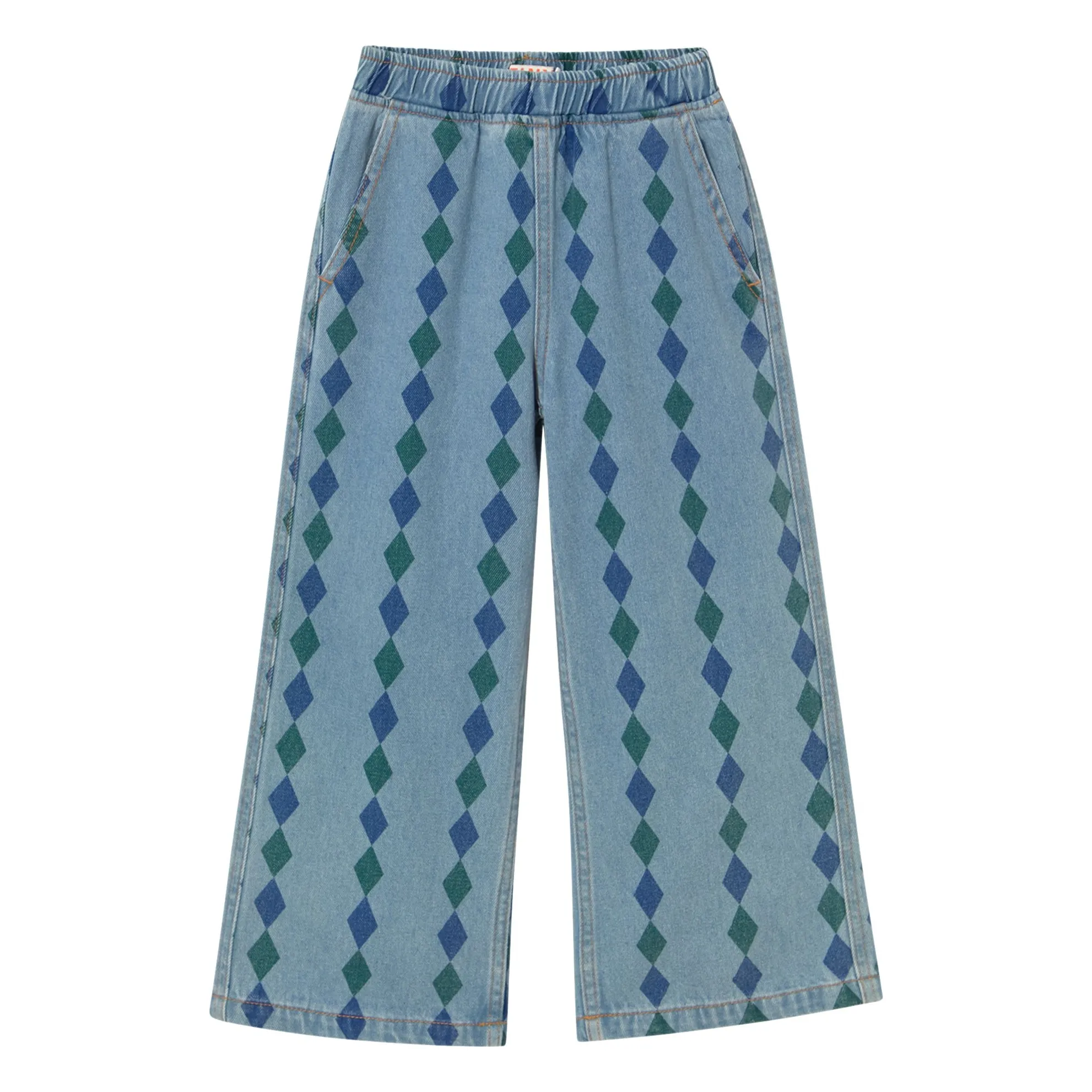 Jean Loose Losanges | Bleu- Image produit n°0