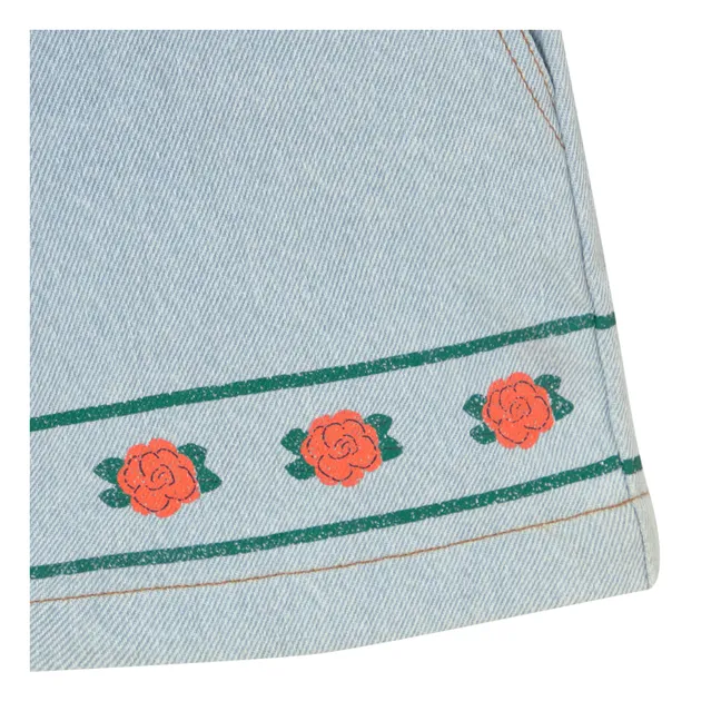 Denim Flower Shorts | Light Blue