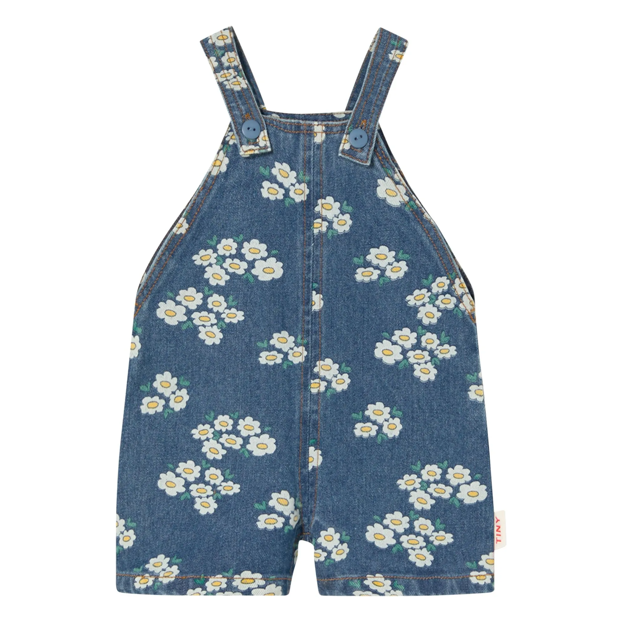 Tinycottons Blue Short Denim Daisy Dungarees