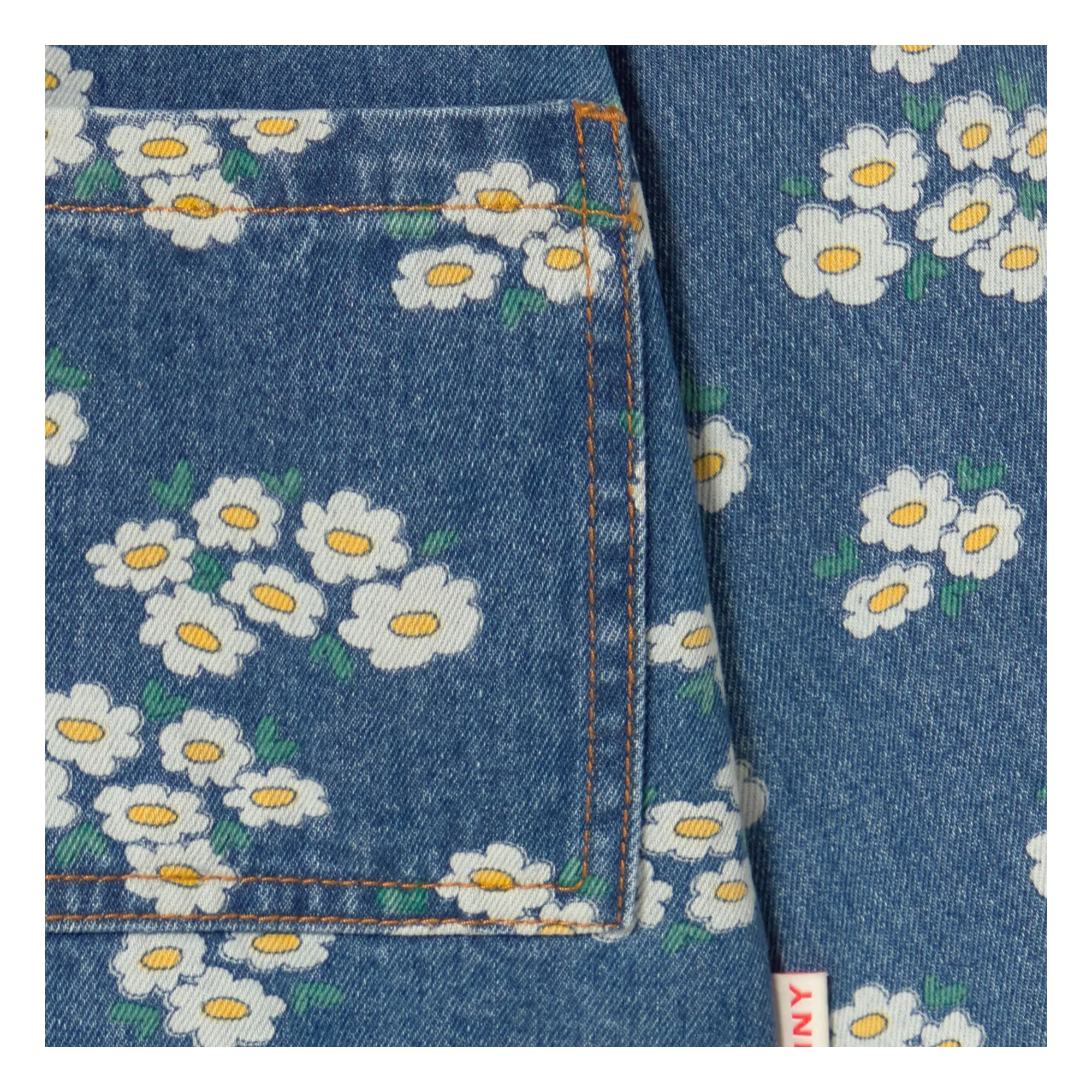 Chemise Denim Col Oversize Marguerites | Bleu- Image produit n°4