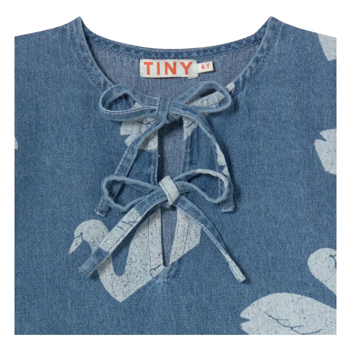 Denim Swans Dress | Blue- Product image n°6
