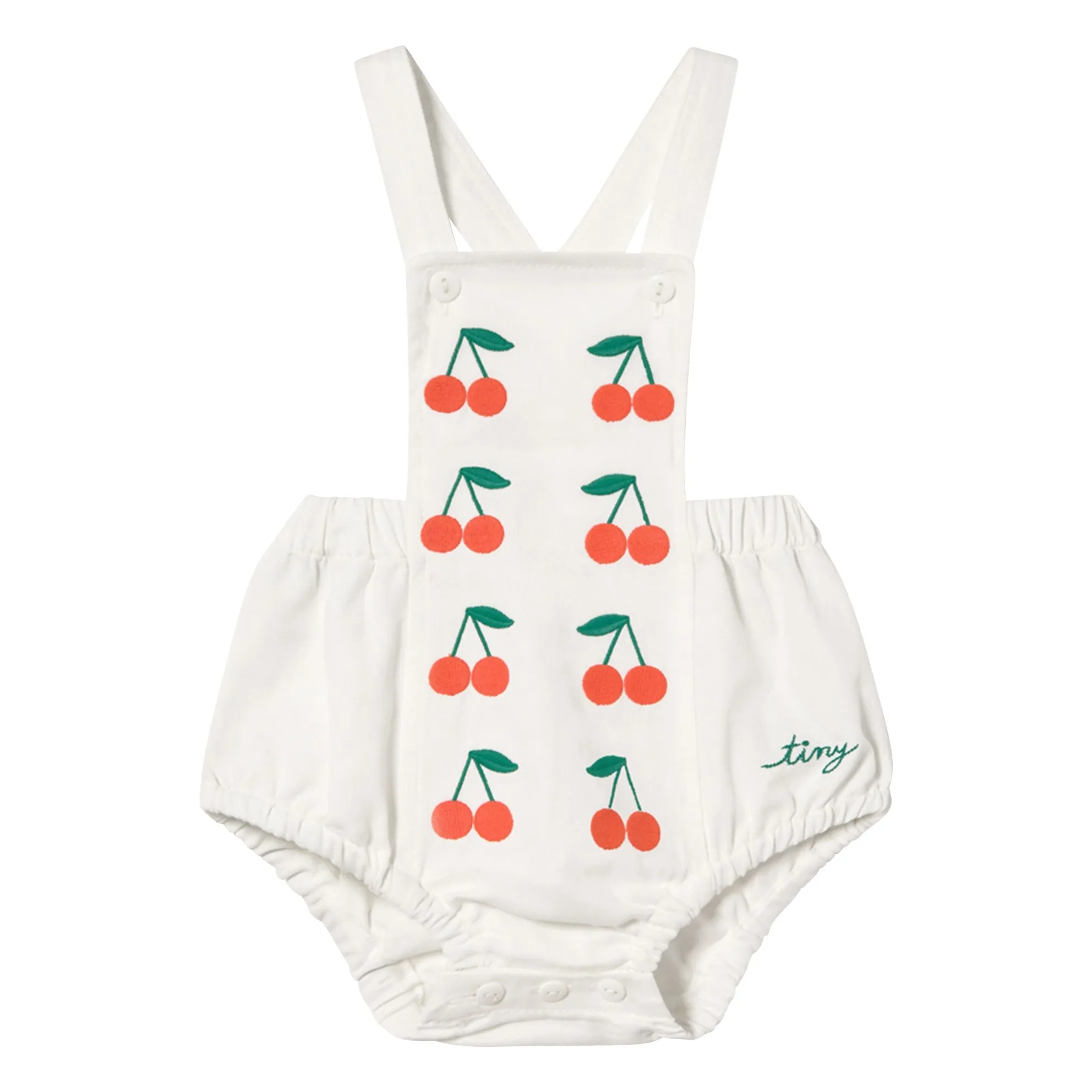 Tinycottons White Cherry Twill Romper
