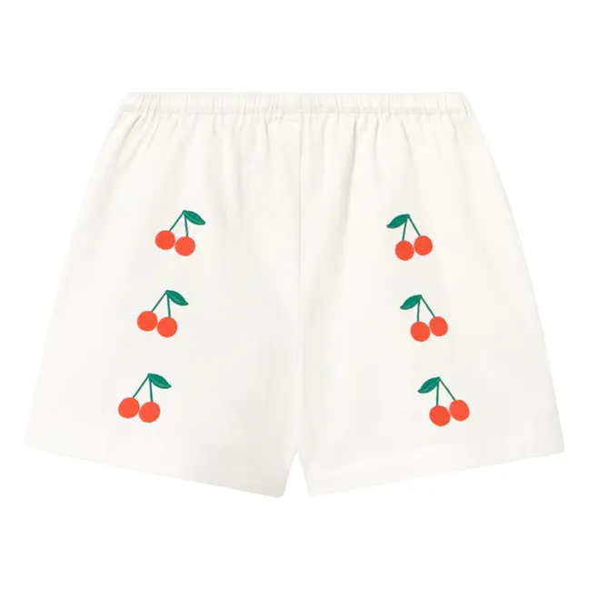 Short Cerises Twill | Blanc