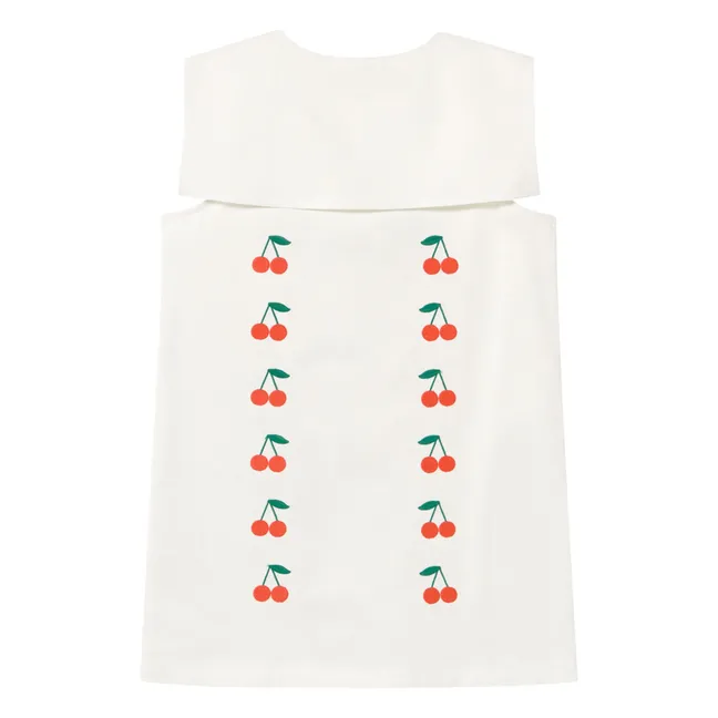 Robe Col Cerises | Blanc