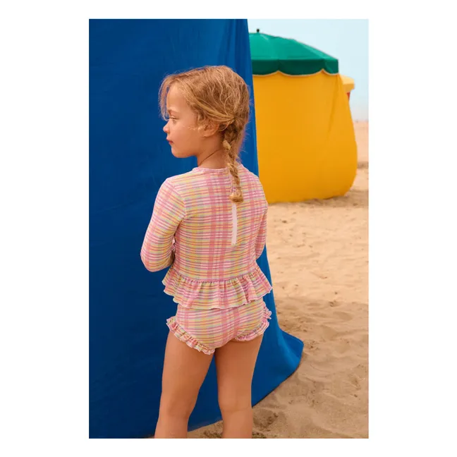 Long Sleeve Swimsuit Yani Carreaux Recycled Fibers | Pink