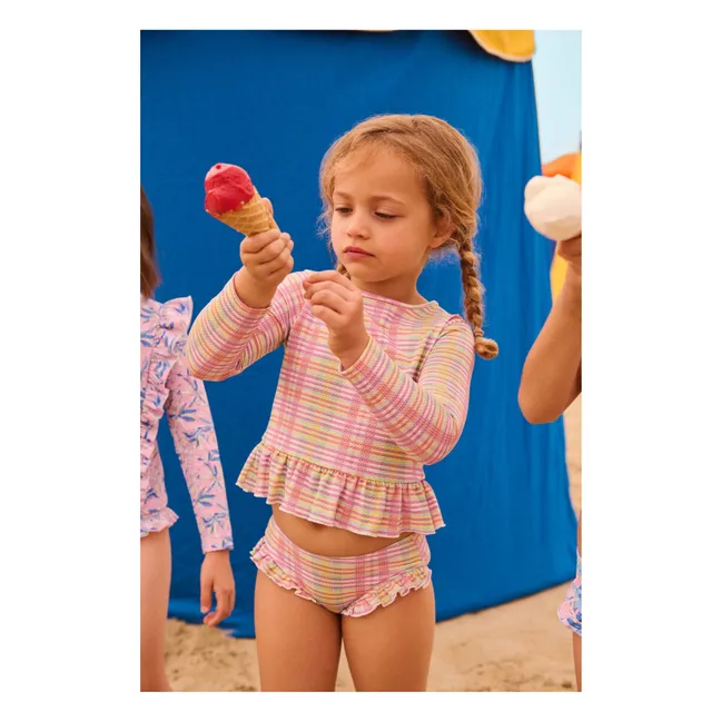 Long Sleeve Swimsuit Yani Carreaux Recycled Fibers | Pink