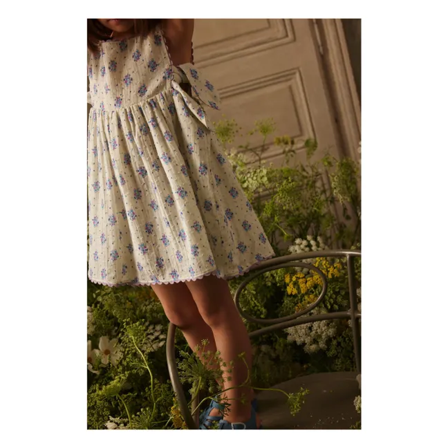 Robe Tablier Aloisa Fleurie | Crème