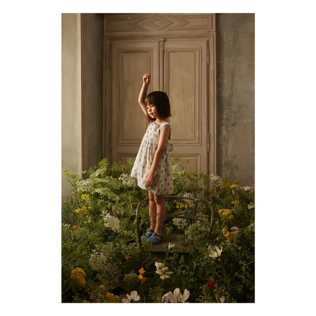 Vestido delantal floral Aloisa | Crema