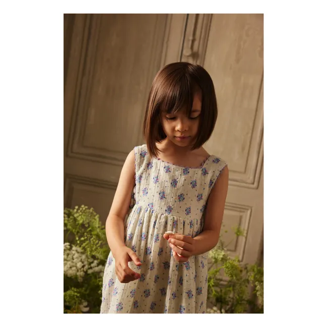 Vestido delantal floral Aloisa | Crema