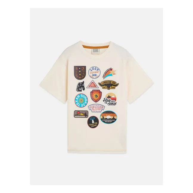 T-shirt Ecussons Coton Bio | Ecru