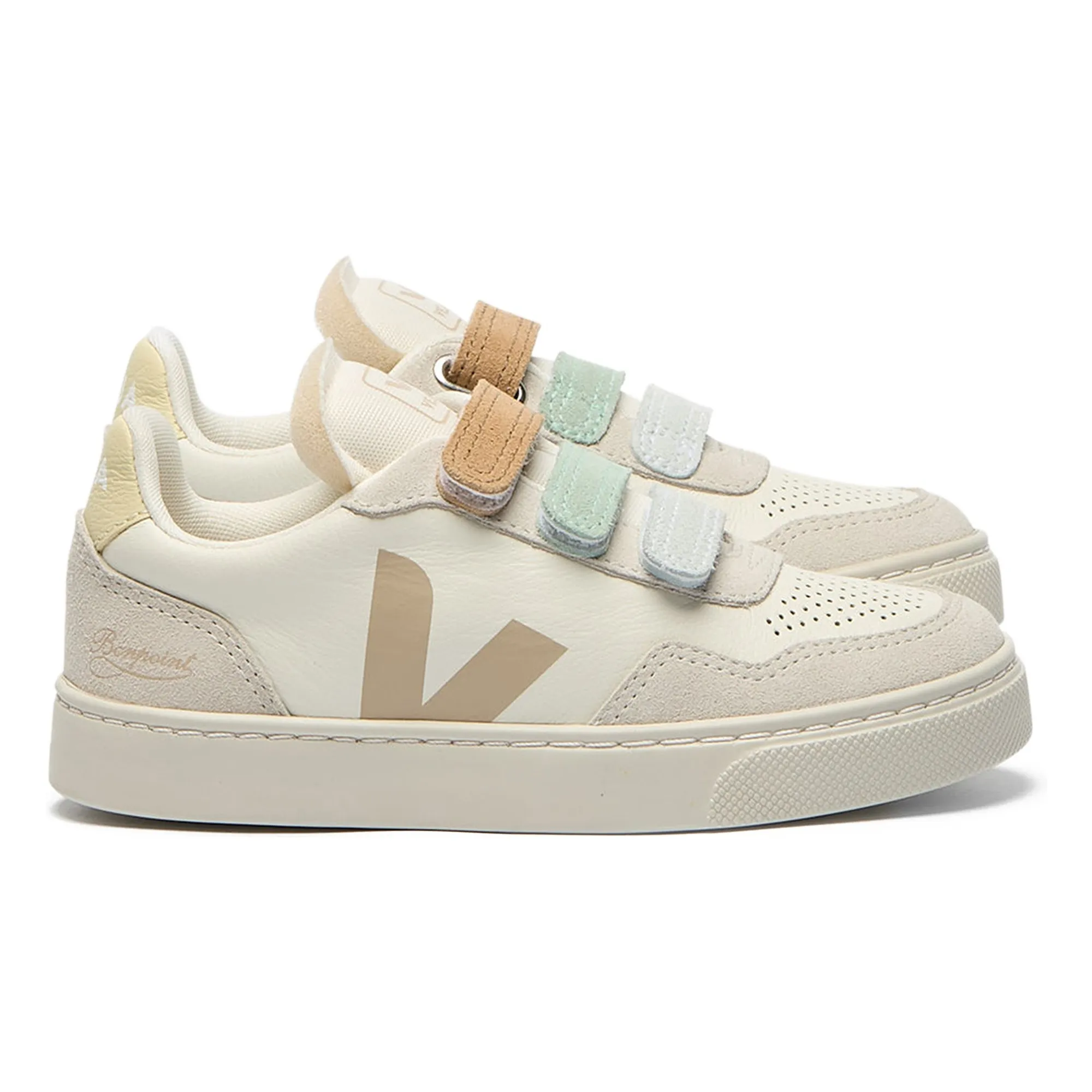 Veja Grey X Bonpoint Small V-90 Leather O.t. Scratch Sneakers