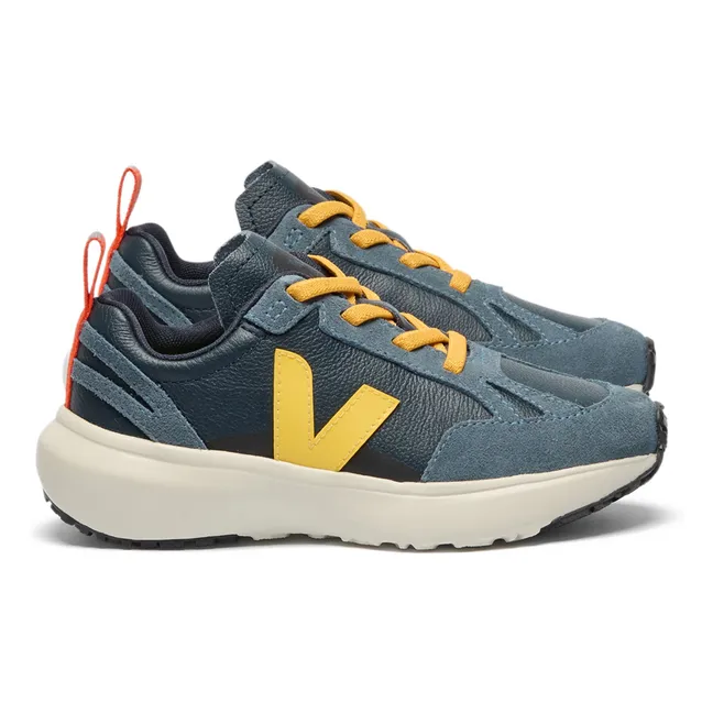 Elasticated Lace Sneakers Small Canary Light Leather O.T. | Blue
