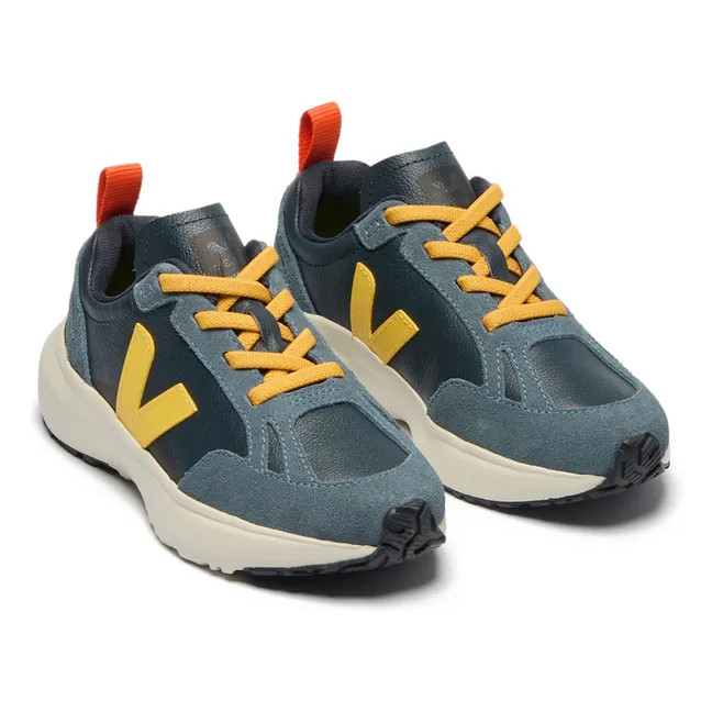 Zapatillas con cordones elásticos Pequeño canario Cuero claro O.T. | Azul